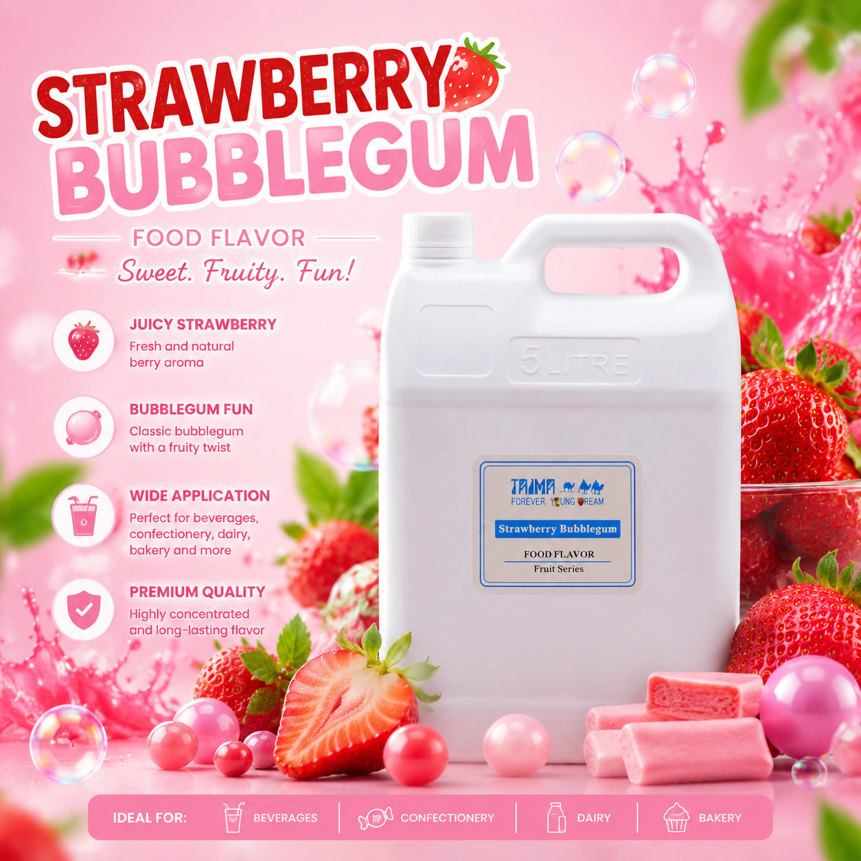Manufacturer Bulk Order Fruit Concentrate Strawberry bubblegum Flavourings Aroma/Essence /Flavours