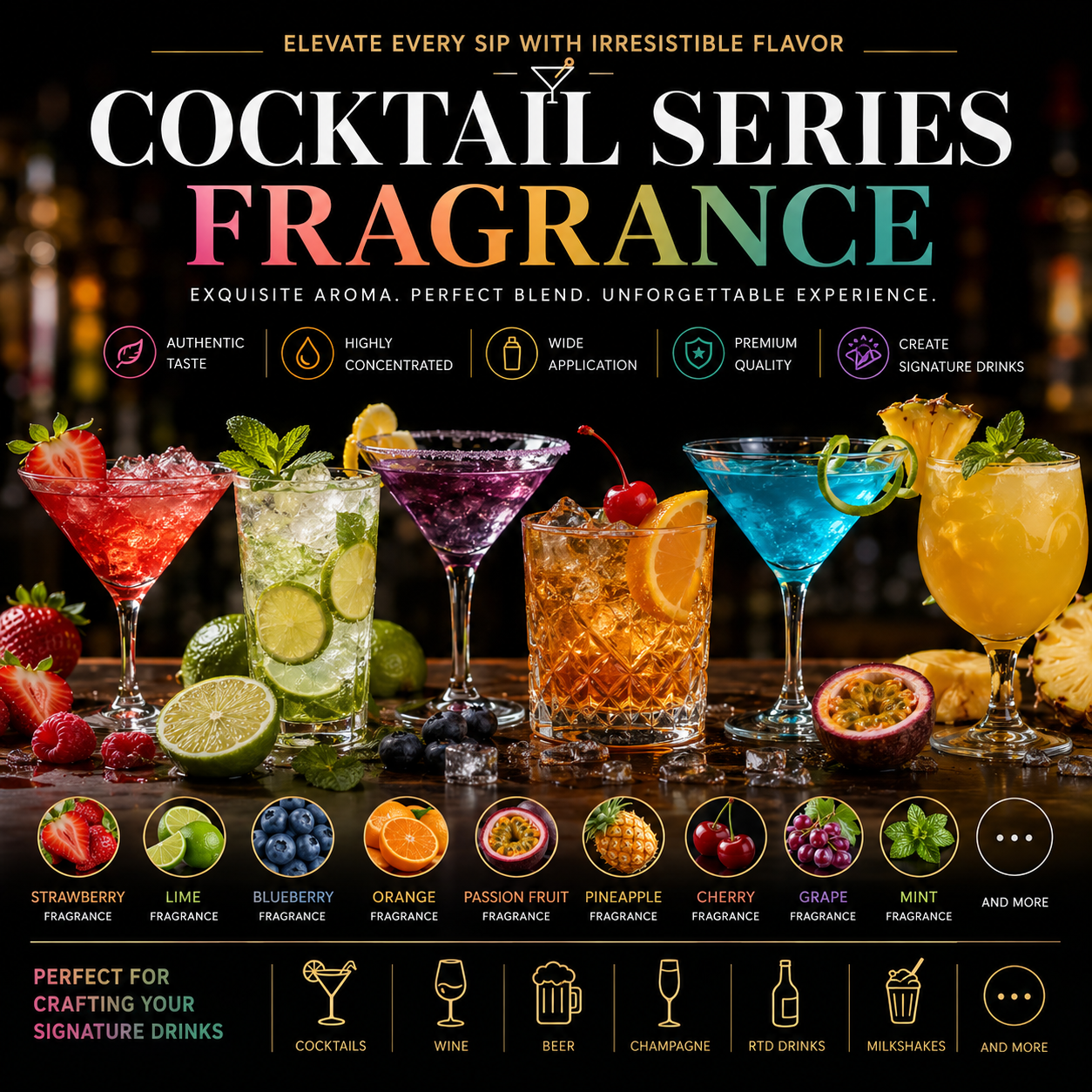 Wine Mixing Industry Factory Bulk Order Cocktail Powder Flavourings Aroma/Essence /Flavours