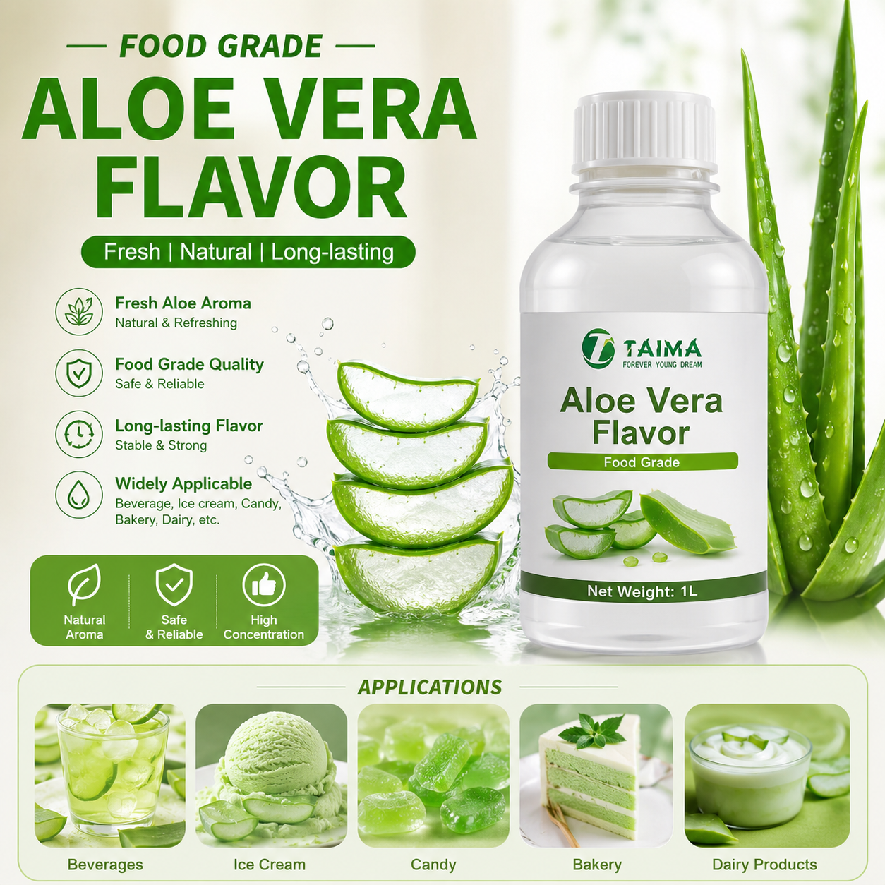 Food Grade High Concentrate Aloe Flavor For ICE Cream