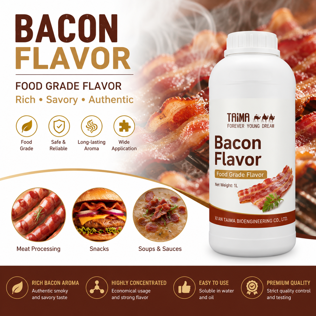 Bacon Flavor Liquid for Sausage Ham Seasoning Meat Products