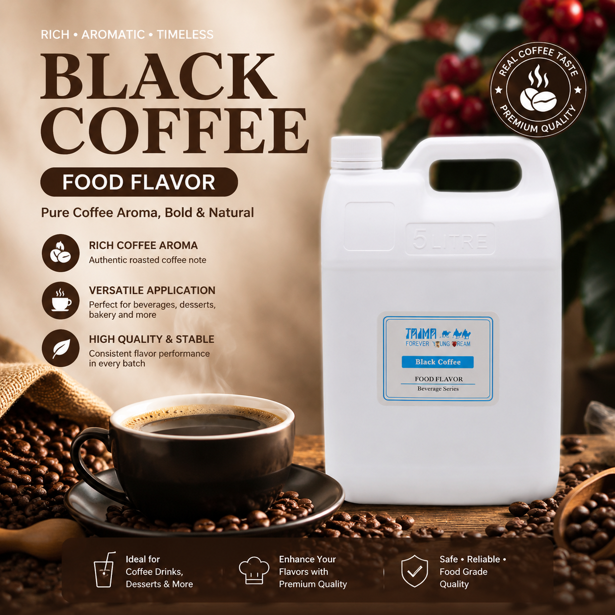 Taima Factory Bulk Order Black Coffee Concentrate Flavours for Food and Beverage