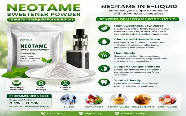 Sweetener Neotame Powder For E liquid Than Sucraslose