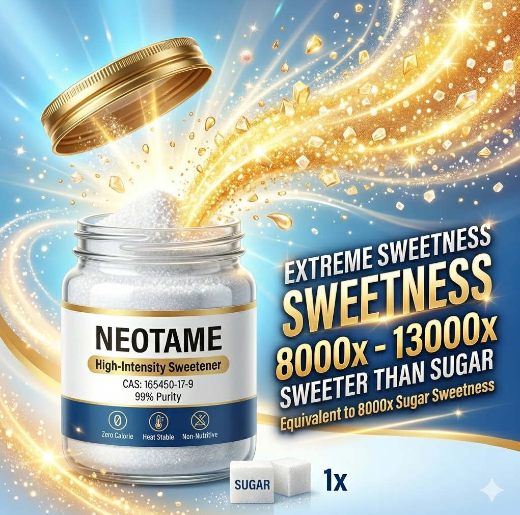 High Purity Food Grade Neotame Powder 8000-13000 Times Sweetener CAS 165450-17-9 for Beverage & Bakery