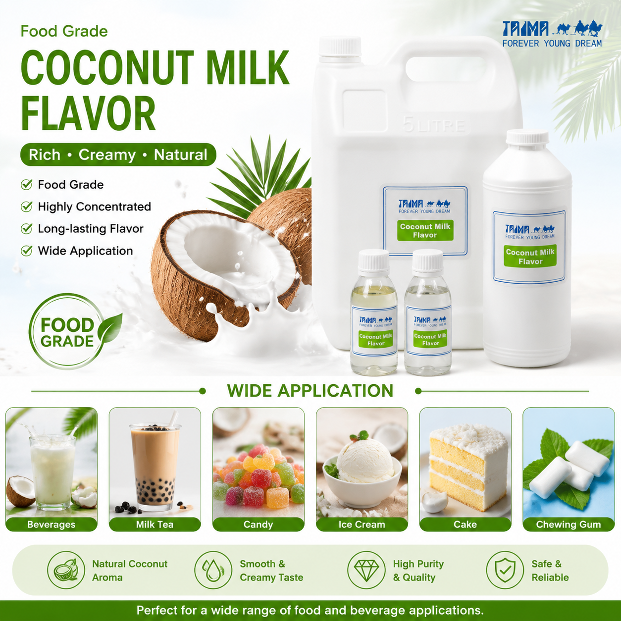 Food Grade High Concentrate Coconut Flavor For Ice Cream